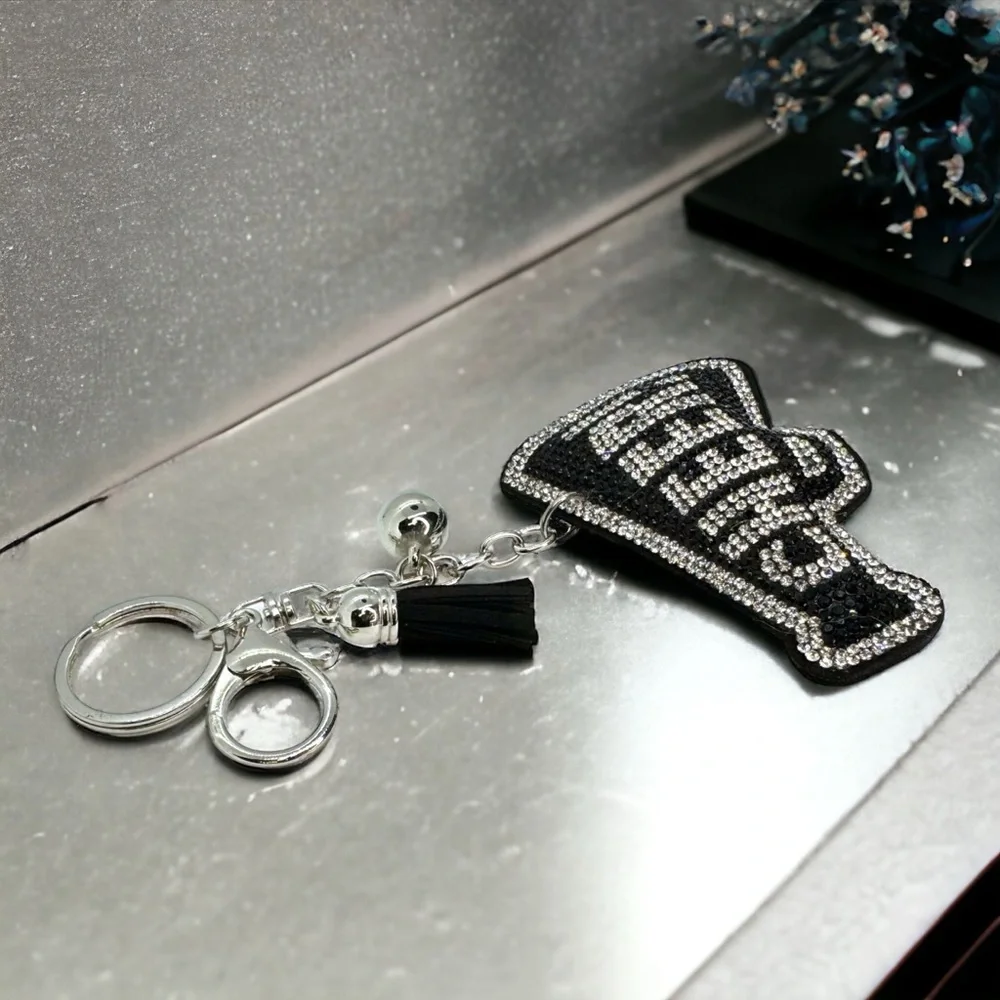 Rhinestone CHEER Megaphone Keychain | Cheerleader Gift